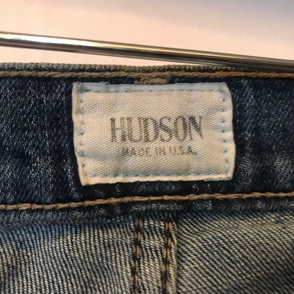 Hudson Jude Slouch Skinny Studded Side Seam Jeans Distressed in Rebelion Size 25 - Picture 2 of 16